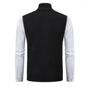 Gilet da uomo Gilet maglione stile tradizionale Cardigan senza maniche con colletto alla coreana lavorato a maglia elegante per uomini da lavoro