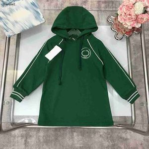 luxury baby clothes fashion Lace up hood design dress for girl designer Kids frock Size 100-150 CM Long sleeved Child skirt Sep05