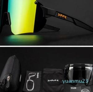 Óculos esportivos para atividades ao ar livre, óculos para ciclismo, mountain bike, preto, polarizado, 4 lentes, sem moldura, colorido