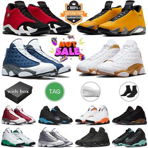 Con Box Jumpman 13 14 Scarpe da basket Wheat Flint Laney Gym Red Thunder Black Cat Bred Obsidian Phantom Playoffs Olive uomo donna sneakers scarpe da ginnastica sportive all'aperto