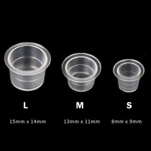 NYA 1000PCS Plastisk engångs Mikroblading Tatuering Ink Cups Permanent Makeup Pigment Clear Holder Contain Cap Tattoo Accessory ZZ