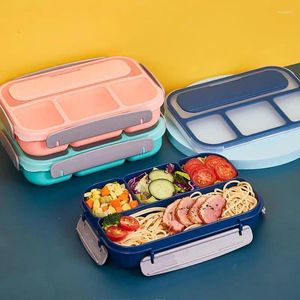 Wydzielacze wycieku pojemniki na lunch Przenośne dzieci Podzielone przekąski 4 siatki Compartment Multiuse Storage Box