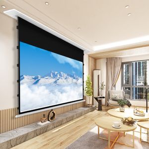 150 Inch 8K Black Diamond / Crystal Ambient Light Rejecting ALR CLR Electric Recessed In-Ceiling Projector Screen, V1ALR