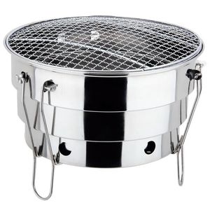 Öfen Tragbarer Outdoor-BBQ-Grill, zusammenklappbar, geteilte Feuerstelle aus Edelstahl, Kochzubehör, Indoor-Camping-Picknick-Holzkohlegrill 231013