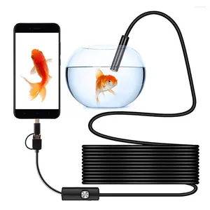 Endoscope Waterproof Tube Inspect Borescope With 8mm Lens 6 Led Light For Android Phone Windows PC Camera