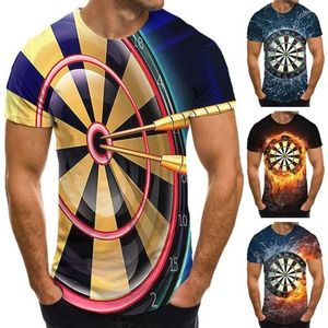 Men's T-Shirts Dart Board T-Shirt Darts Throw Game Graphic Tee T Shirts Funny Summer Clothes Custom Top Short Sleeve For Men255K
