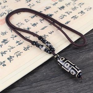 Pendant Necklaces 8 Augen S1.6 4. 2cm 5 Farben Evae Frieden Natur Stons Dzi Perlen Ethnische Vintage Halskette Buddha Schmuck Toem Ha