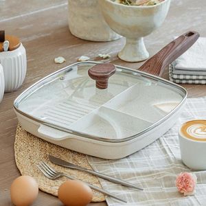 Pans Multifunctional Frying Pan Household Division Pancake Deepening Thickening Nonstick Light Oil Less Smoke Cooking Pots