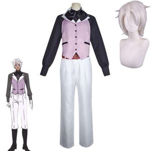 Cosplay Anime No Noe Archiviste Il caso di studio di Vanitas Karte Parrucca del costume cosplay Viola Bianco Uniforme Vestito da gioco di ruolo di Halloween
