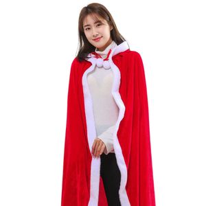 Juldräkt kvinnor vuxna barn huva Cape Red Cloak European och American Christmas Unisex Cosplay Performance Costume