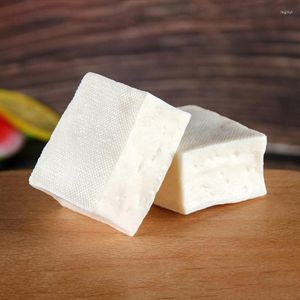 Dekorativa blommor PVC -simulering Tofu Block Model Fun Food Props Children Cognitive Po Fake Artificial 6cm 5cm 3cm