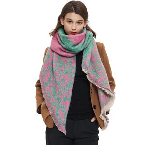女性のためのレディースループスカーフラップ女性スカーフ冬グレーレッドピンクカラーヒョウ柄