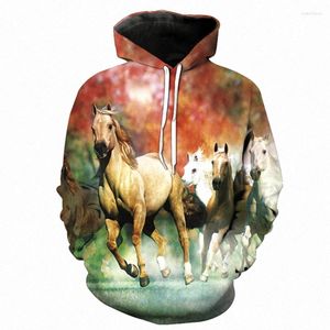 Erkek Hoodies Moda Sweatshirts Erkek Kadınlar 3D Baskı Hayvan Rrun Hızlı At Hoodie Erkek Kızlar Unisex Uzun Kollu Ceket