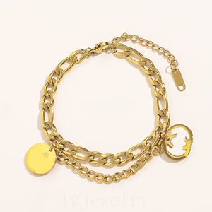 Pulseira de designer de alta qualidade pulseira redonda com pingente para mulheres prata banhado a ouro pequeno pingente clássico pulseiras de luxo aço inoxidável sem desbotamento zl067