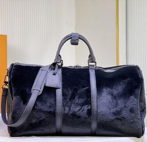 Designer rese duffle pås flanell bygage totes väskor höst vinter kvinnor män shopping väska män äkta läder koppling plånbok väska