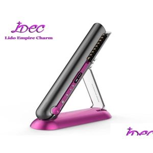 Hair Straighteners Professional Straightener Ceramic Flat Iron 2 In 1 Cordless And Curler Rechargeable Wireless Drop Delivery Produc Dh3Dn