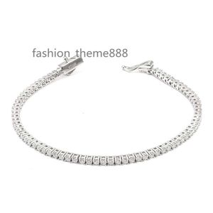 Bracciale tennis a grappolo Moissanite da 2/3/4/5 mm 6/7/8 pollici Bracciale a catena tennis in argento sterling 925 ghiacciato VVS con diamanti