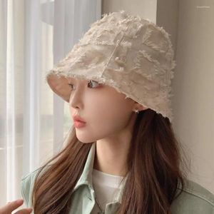 BERETS Lätt fiskare hatt fashionabel koreansk stil med breda brim burr kant trim höst/vintertillbehör för en