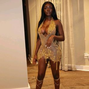 Gold Beaded Short Prom Dresses Black Girls Birthday Party Gown Mermaid Mini Homecoming Cocktail Dress Robe De Bal