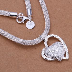 Anhänger-Halsketten aus 925er-Sterlingsilber, wunderschöner Charme, modischer Charme, Herz, Hochzeit, Dame, Liebe, Halskette, luxuriös, 45,7 cm, Silberschmuck, 231013