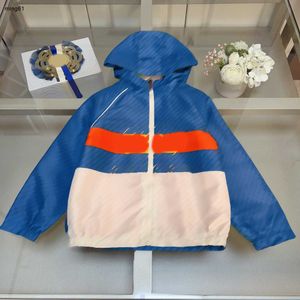 brand designer Kids zipper Coats Child Hooded windbreaker jacket Size 100-150 CM Multi color stitching design Baby Outwear Aug21
