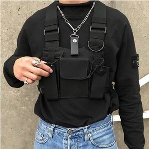 Evening Bags Functional Tactical Chest Bag Fashion Bullet Hip Hop Vest Streetwear Bag Waist Pack Women Black Chest Rig Bag 233 231016