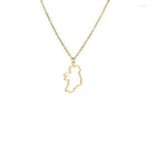 Pendant Necklaces 1 Outline Western Europe World Ireland Map Chain Necklace State Geography Country City Island Hometown Jewelry