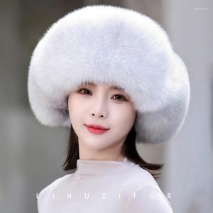 Berets Fur Warm Lei Feng Hat Fashion HatWarm Genuine Leather Wind And Snow Cotton Winter