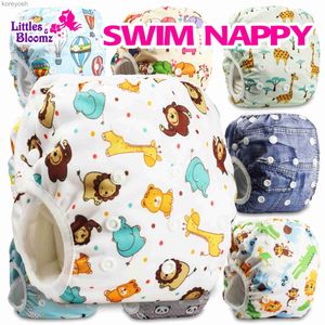 Stoffwindeln Baby Mehrweg 1PC Schwimmen Windeln Cartoon Bademode Kinder einstellbare sommer schwimmen Windel hosen DiaperL231015