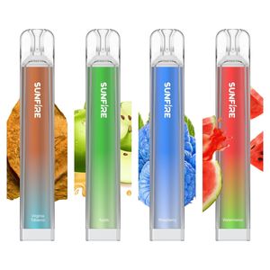 100% Original Sunfire 600 Puffs Electronic Cigarette Disposable Vape Pen 2 ml Förfylld POD -enhet 0% 2% 5% Mesh Coil Anpassad E Cigarett