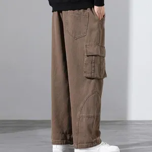 Herrenhose mit Taschen, Streetwear-Hose, weites Bein, mehrere Taschen, atmungsaktiv für einen stilvollen, bequemen Look