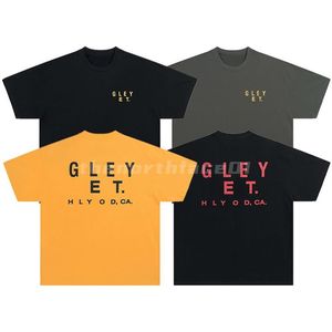 デザインラグジュアリーファッションブランドメンズTシャツクラシックレタープリントラウンドネック半袖夏ルーズTシャツトップブラックイエローグレー2164