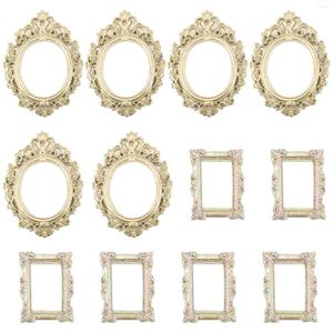 Quadros 12 Pcs Po Frame Mini Resina Titular Ornamento Decoração Rústica Country Coisas Retro Imagem Artesanato Casas