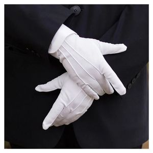 Fem fingrarhandskar Vita formella handskar Taktiska handskar Tuxedo Guard Santa Men Inspektion Vinterhandskar 1Pair 231013