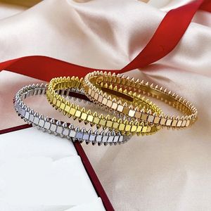 Роскошный дизайн, женский браслет из титановой стали, ювелирные украшения, подарок, размер 17 для женщин, модный браслет из золота, серебра и розового золота