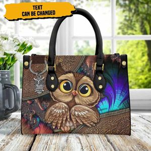 Fashion Pu Leather Shoulder Bag for Ladies Mini Cartoon Owl Pattern Women Cute Capacity Handbag Tote Bags Female Bolsa Feminina