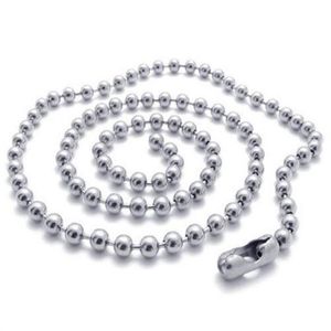 2 4 mm 50 cn 55 cm 60 cm 70 cm Kugelketten aus Edelstahl mit Perlen, Halsketten, einfache runde Perlenketten, 4 Größen zur Auswahl: 20, 22, 24 Zoll, 312 x