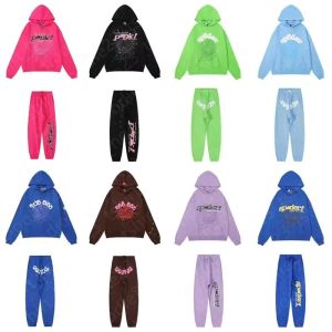 Spider Hoodie Pink Purple Young Thug Sp5der Tracksuit 555555 Men Women WaDie Web Jacket Sweatshirt Spider 555 Hoodie High Quality