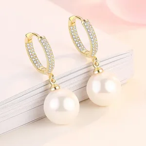 Dangle Earrings LByzHan 2023 Pearl Genuine Natural Freshwater 925 Sterling Silver Jewelry For Wemon Wedding Gift