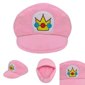 Soft Touch Newsboy Hüte Rosa Prinzessin Pfirsich Krone Hut Winter Warm Halten Cosplay Casquette Cap Anime Spiel Fans Sammlung geschenk