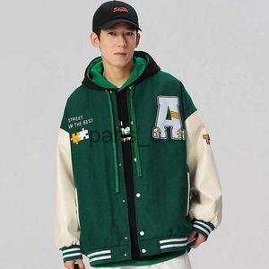 Herrjackor harajuku herr broderad basebolljacka unisex baseball uniform vintage bomberjacka herrgatan kläder trend college kläder x1016