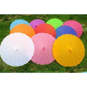 Paraplyer kinesiska färgade paraply vita rosa parasoler porslin traditionell dansfärg parasol japanska siden bröllop rekvisita5382624 drop dhxvw