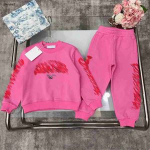 luxury Tracksuits for boy and girl Autumn baby casual set Size 100-150 CM Letter logo pattern sweater and elastic waist pants Oct15