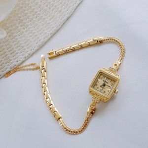 Wristwatches Delicate And Light Luxury Vintage Slim Strap Watch Chic Bracelet Square Women's Designer Gifts For Women