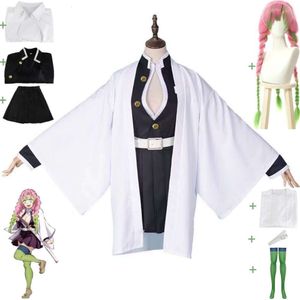 Cosplay Anime Kanroji Mitsuri Demon Slayer Kimetsu No Yaiba Costume Cosplay Parrucca Bambino adulto Kisatsutai Uniforme Hallowen Gioco di ruolo Vestito