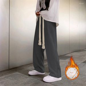 Men's Pants 2023 Men Autumn Winter Solid Color Corduroy Male Drawstring Casual Thick Trousers Streetwear Baggy P392