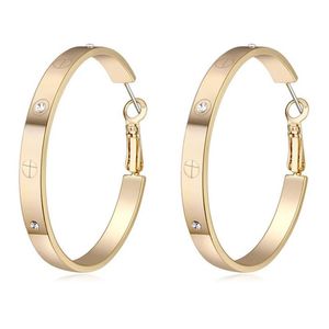 Позолоченные серьги-кольца 4 6 см для женщин, свадебные украшения для подружки невесты, модный подарок 2018 года278A