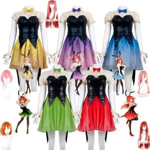 Cosplay Anime La Quintessenza Quintuplets Nakano Ichika Nino Miku Yotsuba Itsuki Costume Cosplay Parrucca Sexy Bunny Girl Vestito di Halloween