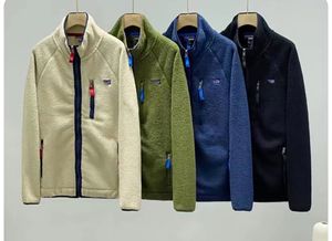 新しい矢印パタゴンファッションジャケットレターメンズレスルースカジュアルスタンドカラーラムカシミアポーラーフリースジャケットコートカップルモデル