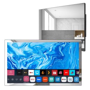 Soulaca 24 pollici Smart Magic Mirror Televisore LED Impermeabile IP65 per Bagno SPA Versione webOS 2023 Decorazione Alexa Voice SPA integrata